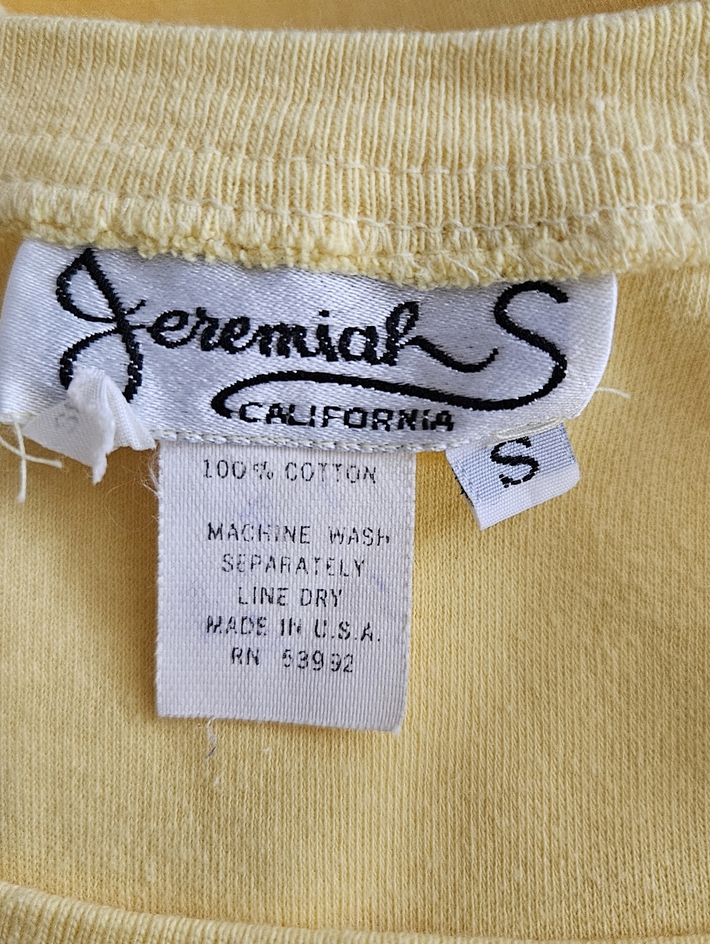 1980s Workout Tank Top Vintage Yellow Gym Sleeveless Shirt VTG 80s Small - Picture 9 of 9